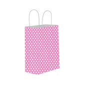 Kağıt Hediye Çantası Puantiyeli Büyük Boy 25X31 CM (25 Adet)  Puantiyeli Pembe - 1