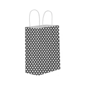 Kağıt Hediye Çantası Puantiyeli Büyük Boy 25X31 CM (25 Adet)  Puantiyeli Siyah - 1