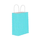 Kağıt Hediye Çantası Puantiyeli Büyük Boy 25X31 CM (25 Adet)  Puantiyeli Mavi - 1