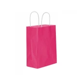 Kağıt Hediye Çantası Düz Renk Büyük Boy 25X31 CM (25 Adet)  Fuşya - 1