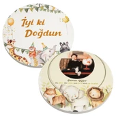 doğum panolu ve safari konseptli yaş pasta tablası - 3