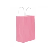 Kağıt Hediye Çantası Düz Renk Battal Boy 31X41 CM (25 Adet)  Pembe - 1