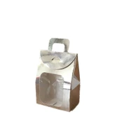 Kına Ve Çerez Çantası Pencereli Karton 7.5X11X4 (20 Adet)  Gümüş - 1