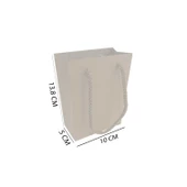 İp Saplı Karton Çanta Minik Boy Düz Renk 13.8X10X5 CM (25 Adet)   Pembe - 2