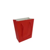 İp Saplı Karton Çanta Minik Boy Düz Renk 13.8X10X5 CM (25 Adet) Kırmızı - 1