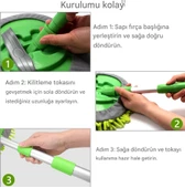 QASUL Mikrofiber Çok Fonksiyonlu Uzun Sopalı Oto Araba Araç Yıkama Temizleme Fırçası Yedek Mop Hediye - 4