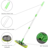 QASUL Mikrofiber Çok Fonksiyonlu Uzun Sopalı Oto Araba Araç Yıkama Temizleme Fırçası Yedek Mop Hediye - 6