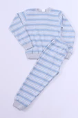 ERKEK ÇOCUK PİJAMA TAKIMI ÇİZGİLİ RİBANALI A35 - 2