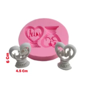 Allah Muhammed Lafsı Silikon Kalıp Kalp 6X4.5 CM - 2