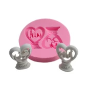 Allah Muhammed Lafsı Silikon Kalıp Kalp 6X4.5 CM - 1