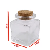 Şişe Cam Mantar Tıpalı Kare Model 35 Cc (50 Adet) thumbnail 2