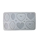 SilikonÇoklu Kalp Ve Bulut Modeli Kolye Kalıbı - 1