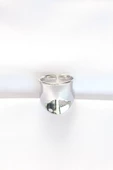 Silver Renk Ayarlanabilir Kavisli Ayna Yüzük - TJ-BYK3114 - 2