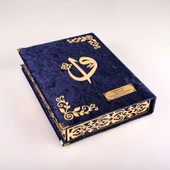 Şal + Tesbih + Kuran Hediye Seti (Orta Boy, ElifVav, Gold Pleksi, Raşel Kutu, Lacivert) thumbnail 5