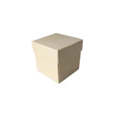 Komple Karton Kutu Düz Renk 6X6X6 CM (25 Adet)  Krem - 1