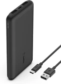 Belkin USB-C Taşınabilir Powerbank, 10000 mAh, 1 USB C Bağlantı Noktası ve 15W'a kadar 2 USB A Bağlantı Noktası, iPhone 14 Pro/14 Pro Max/13, AirPods, iPad, Galaxy S21/Ultra Uyumlu - Siyah Outlet - 1