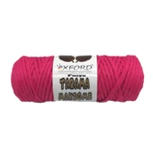 Taranabilir Makrome İpi Taranan Makrame Pamuk İpliği 5 MM 250 GR  Fuşya - 1