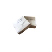 Komple Karton Kutu Mermer Desenli 8X8X3 CM (50 Adet)  Beyaz - 1