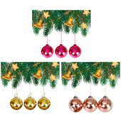 Yılbaşı Çam Ağacı Süsü Fuşya - Gold - Rose Gold  4 cm 18'li - 1