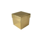 Komple Karton Kutu Düz Renk 6X6X6 CM (25 Adet)  Gold - 1
