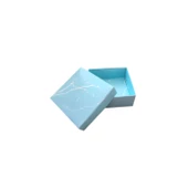 Komple Karton Kutu Mermer Desenli 8X8X3 CM (50 Adet)  Mavi - 1