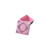 Komple Karton Kutu Saray Desen Gold Yaldız 4X4X2 CM (50 Adet)  Pembe - 2