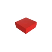 Komple Karton Kutu Düz Renk 9X9X3 CM (25 Adet)  Kırmızı - 1