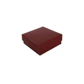 Komple Karton Kutu Düz Renk 8X8X3 CM (25 Adet)  Bordo - 1