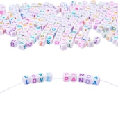 Akrilik Küp Harfler Rengarenk Bilezik Ve Kolyeler İçin Harf 100GR - 1