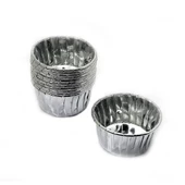 Cupcake Kalıbı Büyük Boy 62*40 Sufle-Muffin Kek Kalıbı  (16 Adet)  Gümüş - 1