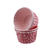 Cupcake Kalıbı Büyük Boy 62*40 Mm (100 Adet)  Puantiyeli Pembe - 1