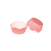 Kek Kalıbı Pet Kapsül 65*38 Mm Kağıt Cupcake Kağıdı (100 Adet)  Puantiyeli Pembe - 1