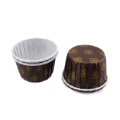 Cupcake Kalıbı Orta Boy 50*39 Mm DESENLİ (50 Adet)  Fume Yaprak Desenli - 1