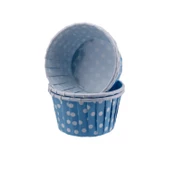 Cupcake Kalıbı Minik Boy 38*30 Mm (50 Adet)  Puantiyeli Mavi - 1