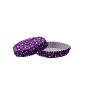 Cupcake Kalıbı Pet Kapsül Oval Model Kek Kalıbı (100 Adet) F11  Kar Desenli Mor - 1