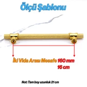 Arsin Gold Altın Metal Kulp 160 mm Mobilya Çekmece Mutfak Dolabı Dolap Kulpları Kulpu Kulpları 16 cm thumbnail 2