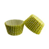Cupcake Kalıbı Pet Kapsül Kek Kalıbı 48X34 MM (100 Adet)  Puantiyeli  Sarı - 1