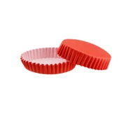 Cupcake Kalıbı Pet Kapsül Oval Model Düz Renk (100 Adet) F11  Kırmızı - 1