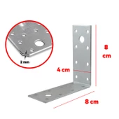 Mobilya Dolap Duvar Sabitleme 10 ADET Metal Köşebent 40x80x80 mm Bağlantı Aparatı L Demiri Gönye - 2