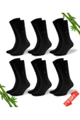 Premium Dikişsiz Klasik Uzun Siyah Yazlık Erkek Bambu Soket Çorap 6lı Hediyelik Kutulu Set - 2