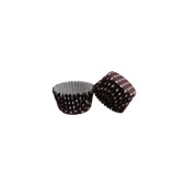 Kek Kalıbı Pet Kapsül 52X45 MM Kağıt Cupcake Kağıdı (100 Adet)  Puantiyeli Kahverengi - 1