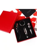 Premium Kutulu Şarap 4 Parça Tirbüşon Açacak Seti - 1