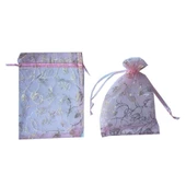 Kına Çerez Kesesi Lale Desenli 17X23 Cm (50 Adet)  Pembe - 1