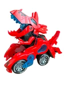 Trex Dinazor Figür Araba Sesli Işıklı Pilli Müzikli  Transformers Robot Dinozor 20Cm - 3