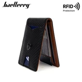 Baellerry Minimalist RFID Koruma Çift Kat Deri Çoklu Kart Cüzdan Erkek Kartlık - 4