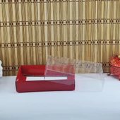 Asetat Kapaklı Karton Kutu 15X15X3 (50 Adet)  Kırmızı - 1