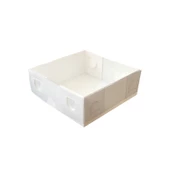 Asetat Kapaklı Karton Kutu  10X10X3 CM (50 Adet)  Beyaz - 1