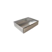 Asetat Kapaklı Karton Kutu 9x12x3 CM (25 Adet)  Gümüş - 1