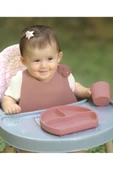 Babyjem Silikon Beslenme Seti Mocha - Silikon Önlük & Tabak & Bardak & Kaşık - Bpa Free - 2