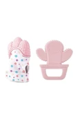 Babyjem 2'li Diş Kaşıma Seti Diş Kaşıyıcı Eldiven Diş Kaşıyıcı Kaktüs Pembe - 1